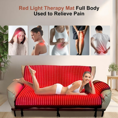2026 Upgraded Red Light Therapy Mat Full Body 75” X 35” Red Light Therapy Blanket with 2570 Dual-Wavelength Leds (660Nm Red & 850Nm NIR) for Pain Relief