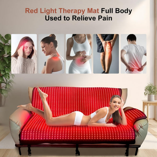 2026 Upgraded Red Light Therapy Mat Full Body 75” X 35” Red Light Therapy Blanket with 2570 Dual-Wavelength Leds (660Nm Red & 850Nm NIR) for Pain Relief