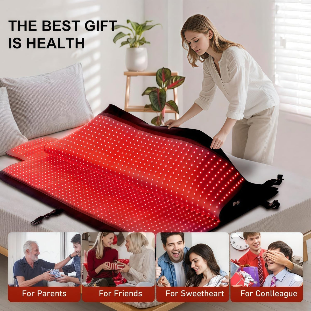 2026 Upgraded Red Light Therapy Mat Full Body 75” X 35” Red Light Therapy Blanket with 2570 Dual-Wavelength Leds (660Nm Red & 850Nm NIR) for Pain Relief