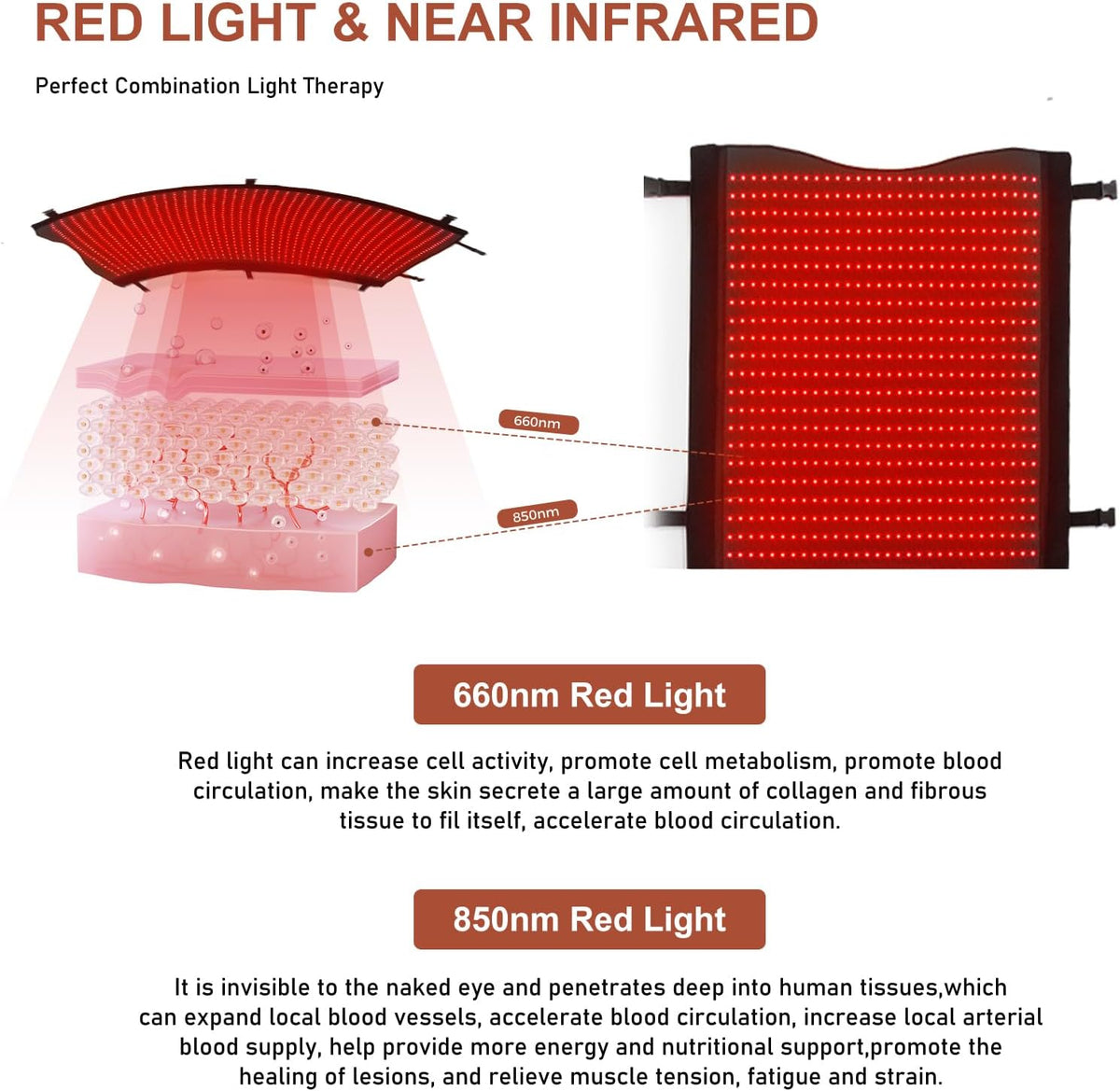 2026 Upgraded Red Light Therapy Mat Full Body 75” X 35” Red Light Therapy Blanket with 2570 Dual-Wavelength Leds (660Nm Red & 850Nm NIR) for Pain Relief