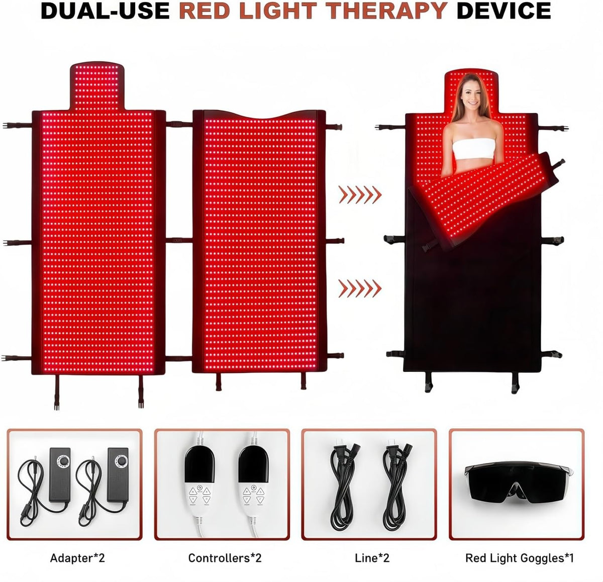 2026 Upgraded Red Light Therapy Mat Full Body 75” X 35” Red Light Therapy Blanket with 2570 Dual-Wavelength Leds (660Nm Red & 850Nm NIR) for Pain Relief